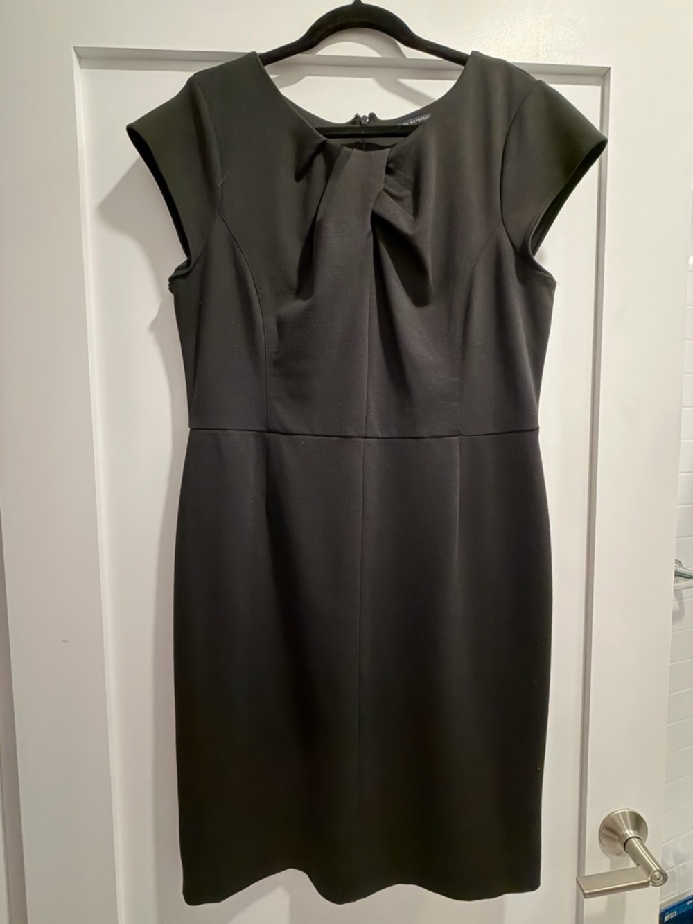 Banana Republic Black Cap-Sleeve Midi Sheath Dress
